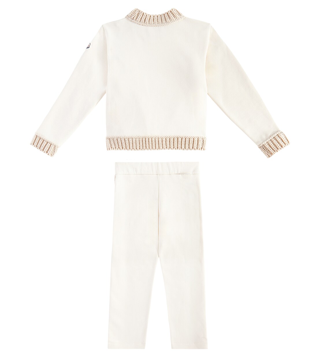 Logo wool and cotton sweater and sweatpants set | Moncler Enfant