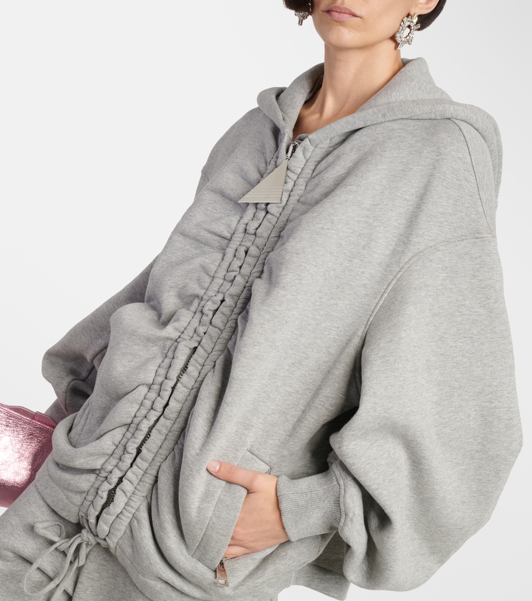 Sudadera con capucha en jersey fruncido | The Attico