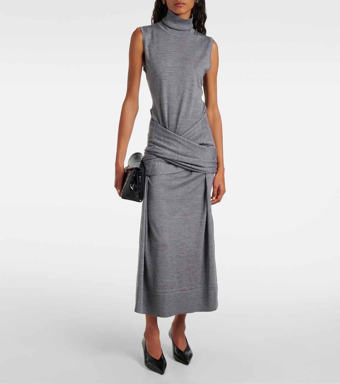 Robe midi en laine et soie | Toteme