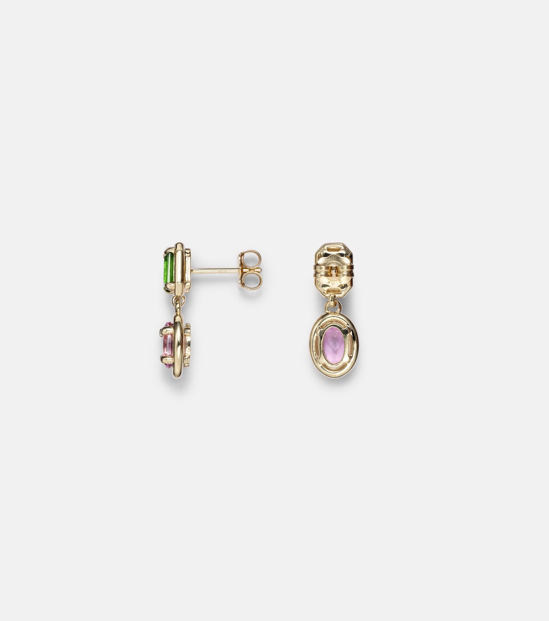 Boucles d'oreilles Duchess Orchid en or 10 ct, chrome diopside et topaze | Stone and Strand