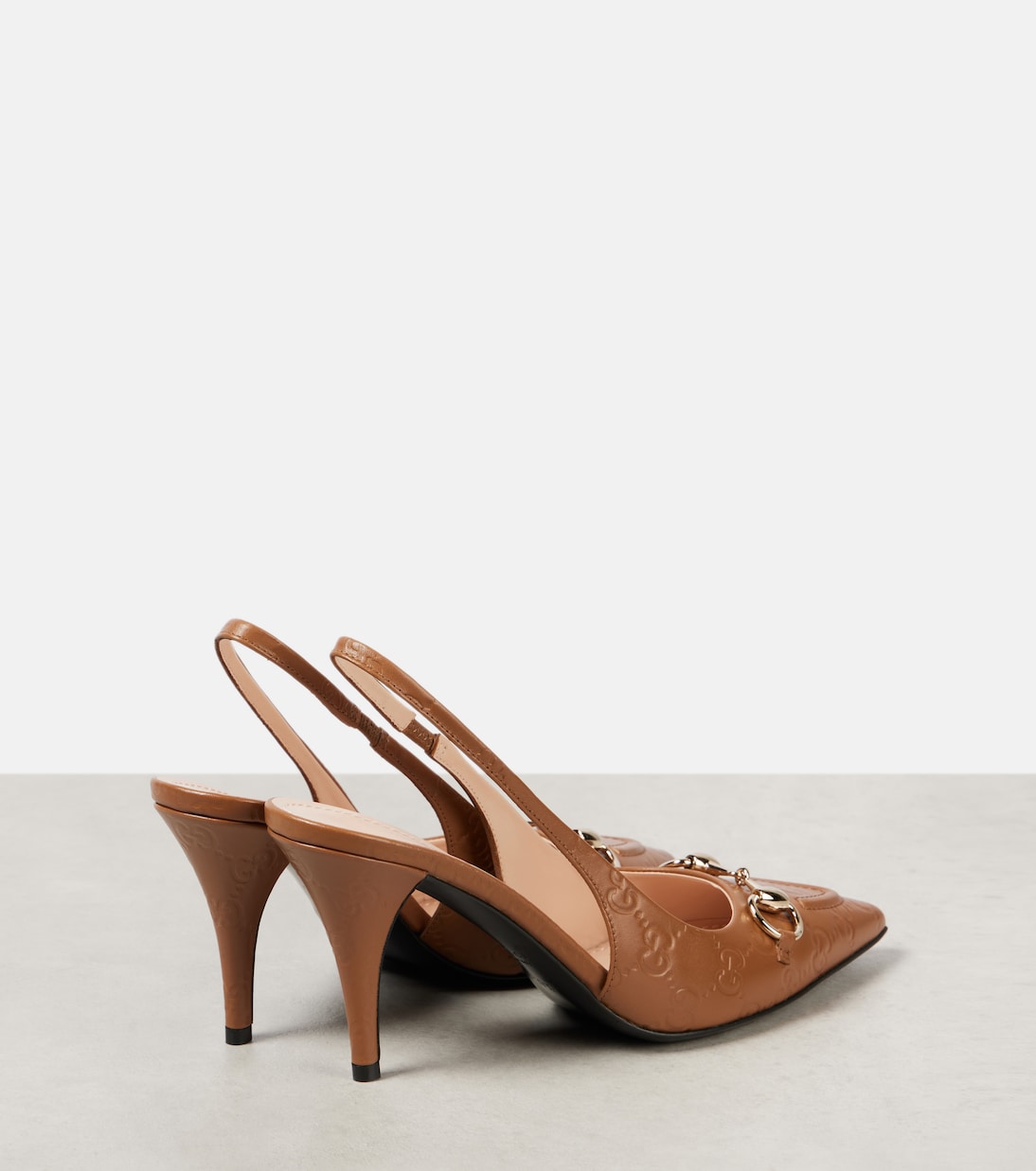Horsebit GG leather slingback pumps | Gucci