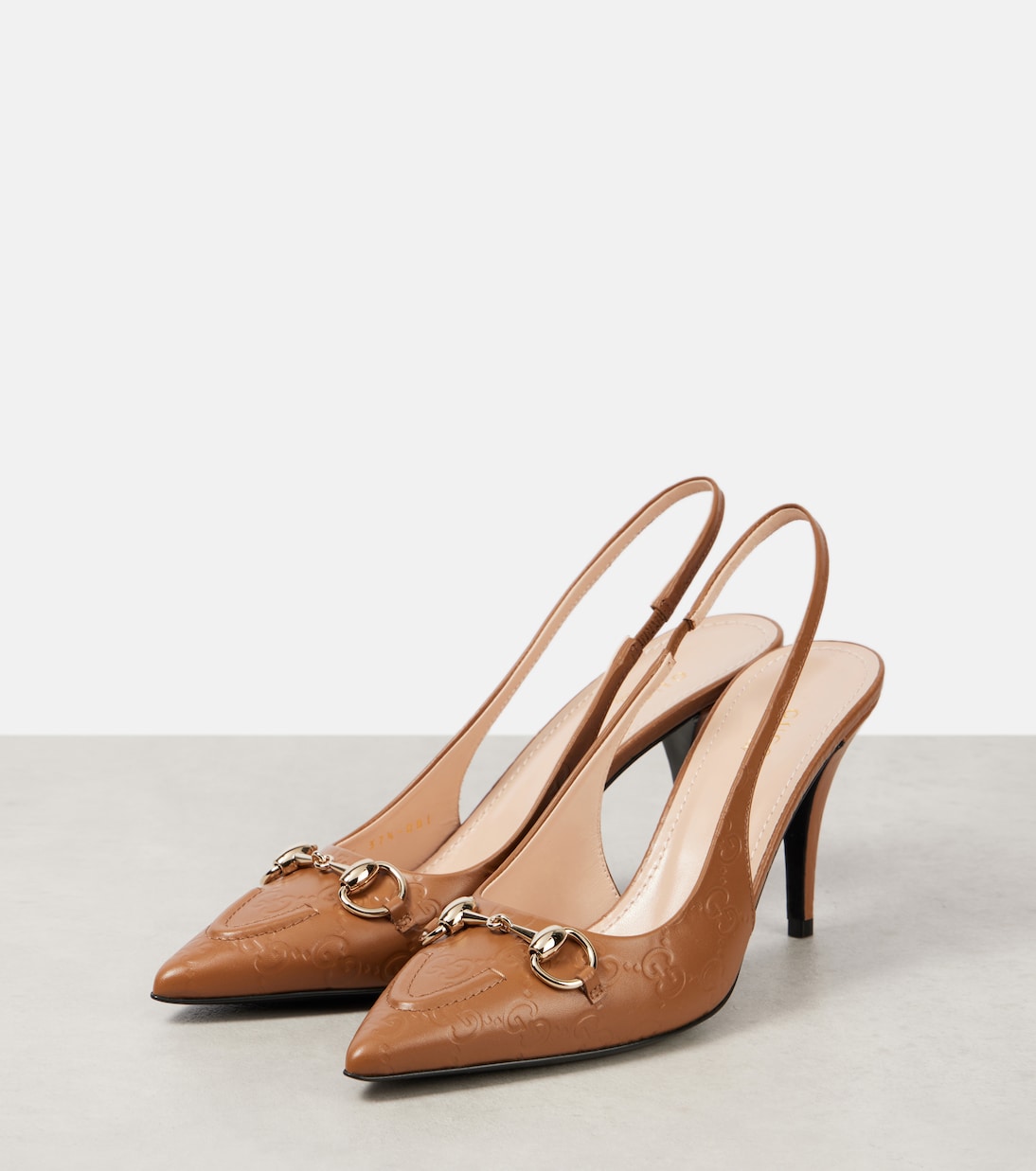 Horsebit GG leather slingback pumps | Gucci