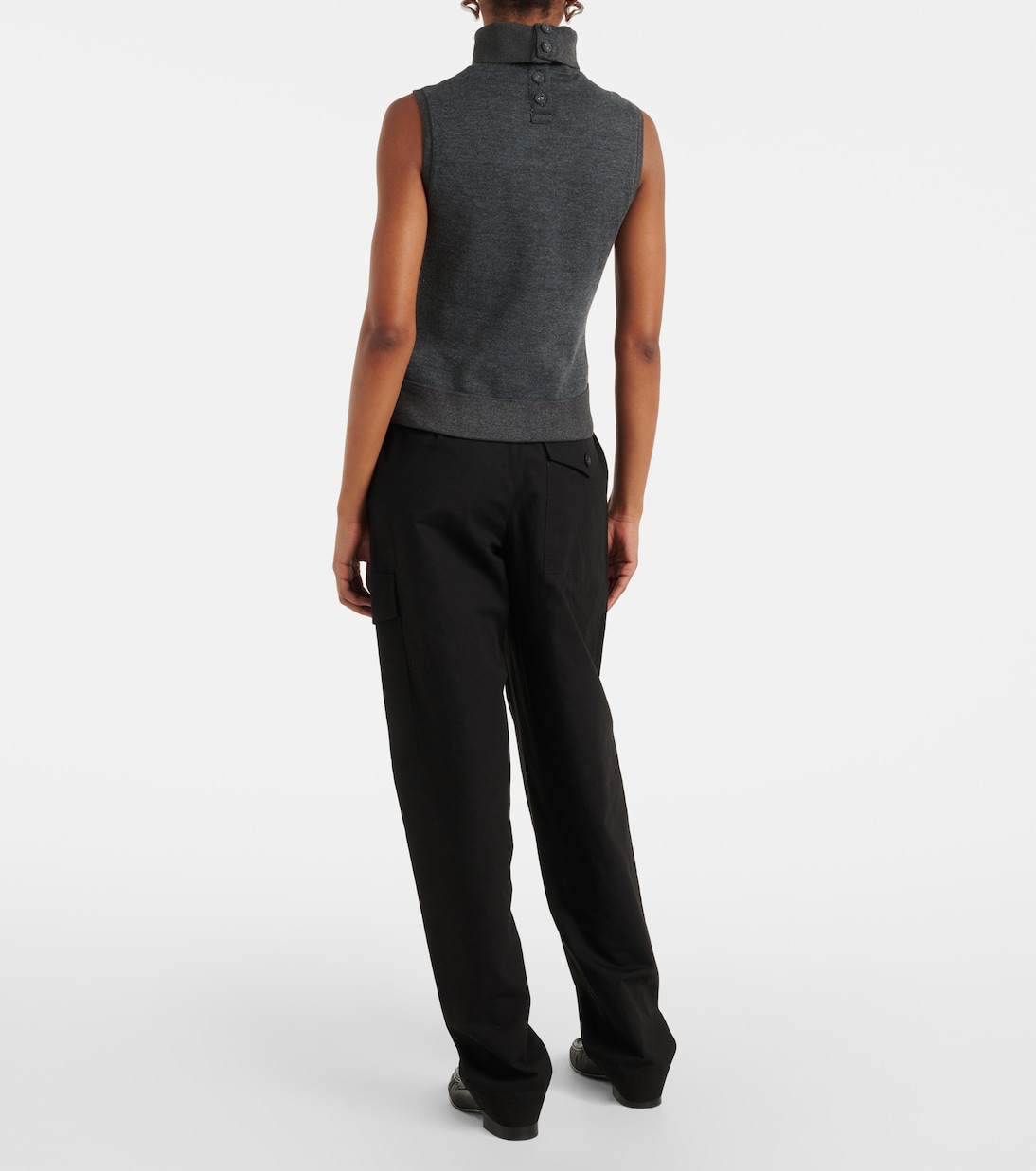 Top White Label Sandrine de mezcla de algodón | Proenza Schouler