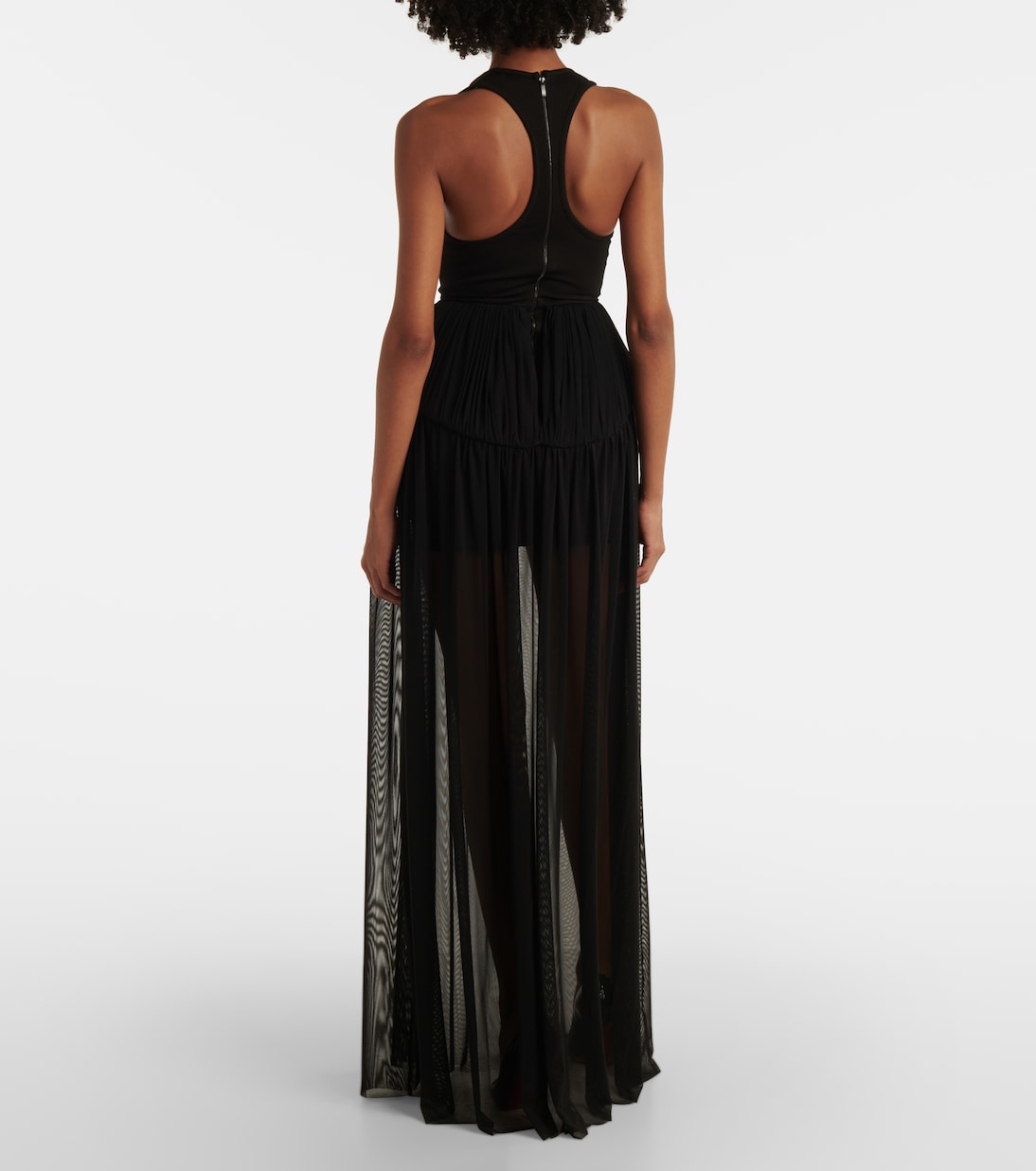Abito lungo in jersey e chiffon | David Koma