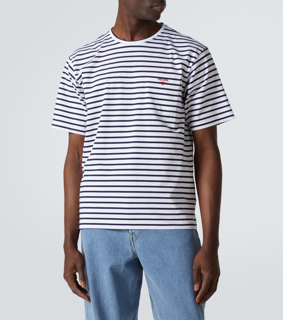 Top rayé en coton | Prada