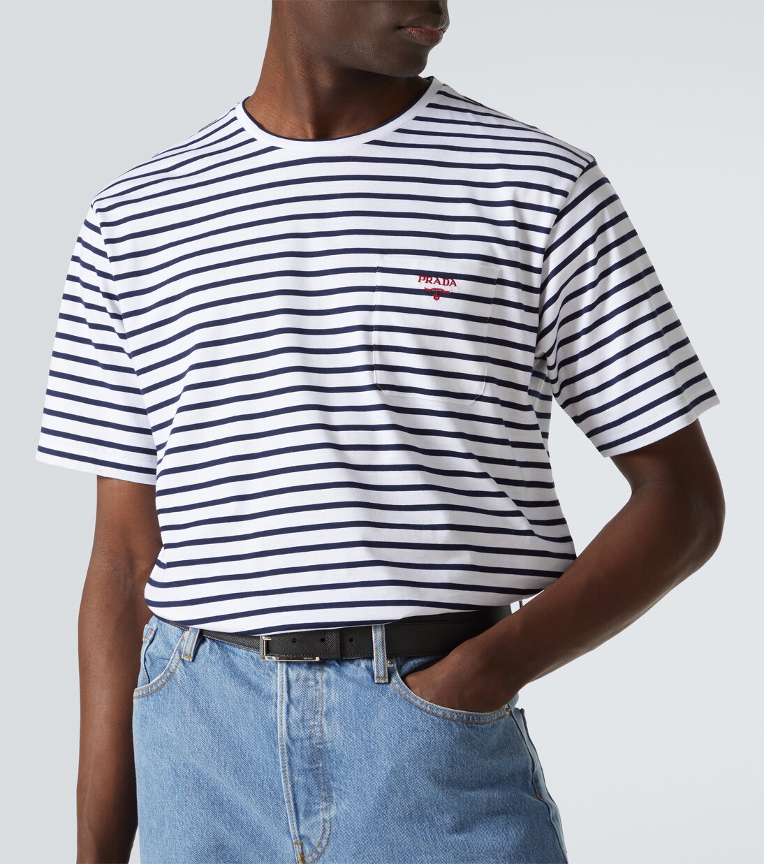 Top rayé en coton | Prada