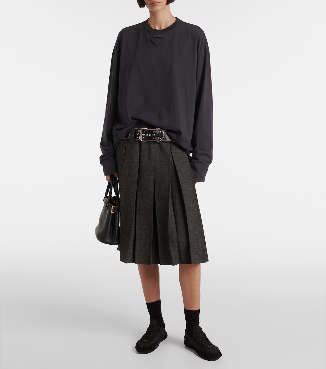 Camiseta oversized de algodón con logo | Prada