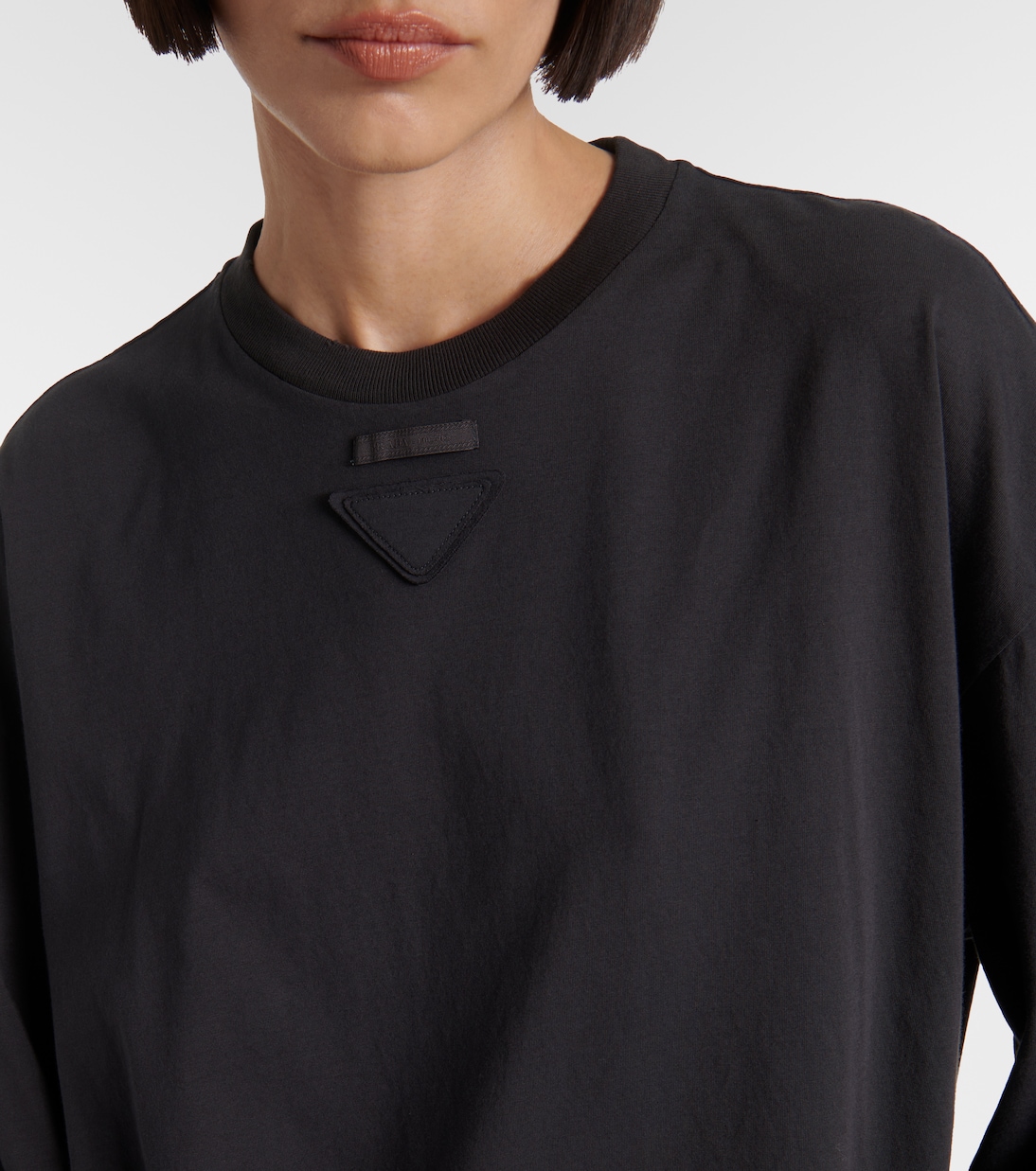 Camiseta oversized de algodón con logo | Prada