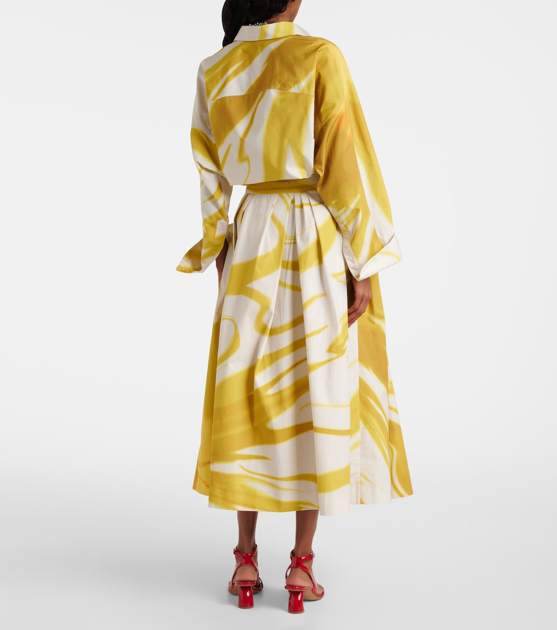 Falda midi de algodón estampada | Dries Van Noten