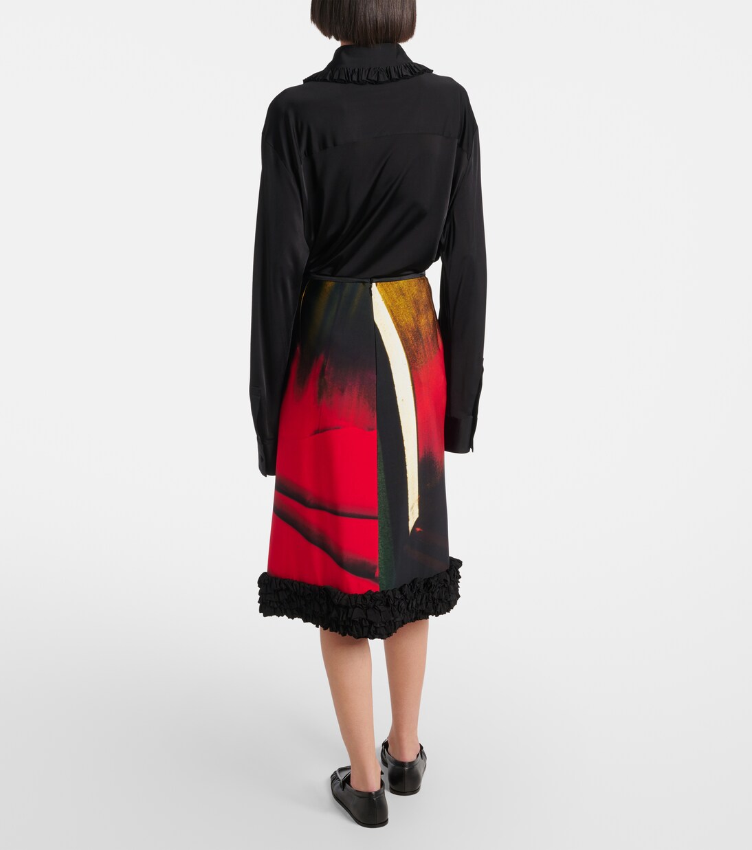 Falda midi con volantes estampada | Jil Sander