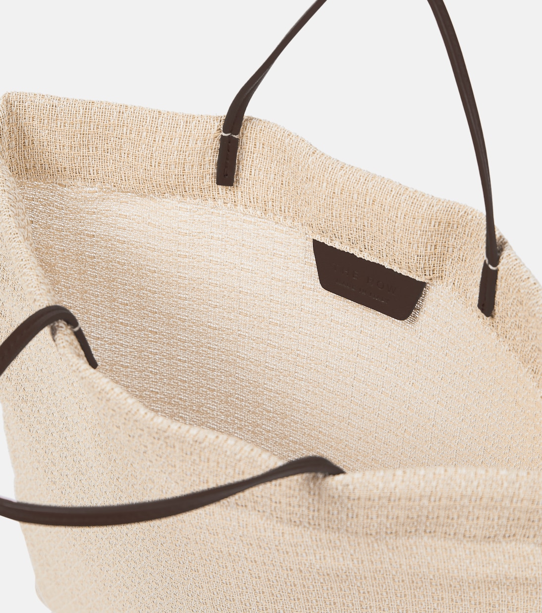 Barn leather-trimmed tote bag | The Row