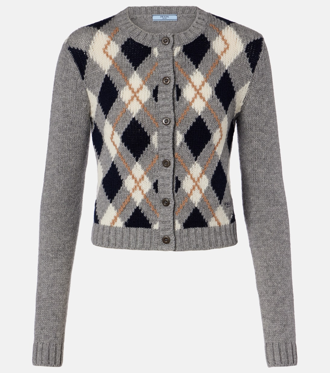 Argyle cashmere cardigan | Prada