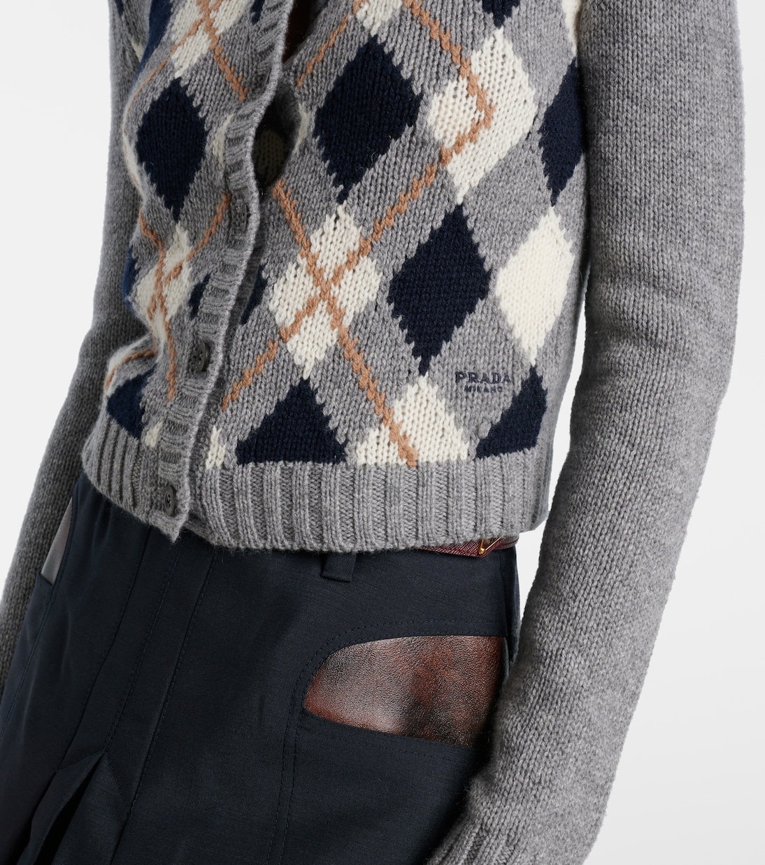 Argyle cashmere cardigan | Prada