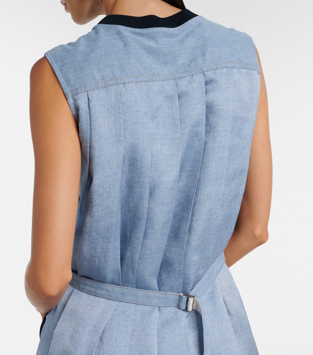 Vestido corto de jersey de algodón | Sacai