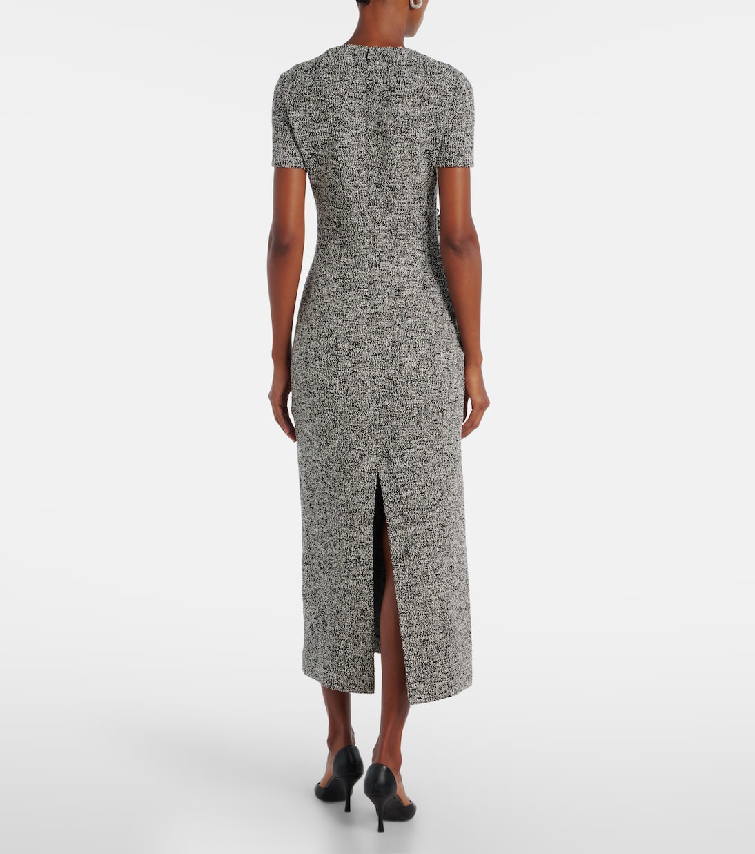 Vestido largo de tweed en mezcla de algodón | Oscar de la Renta