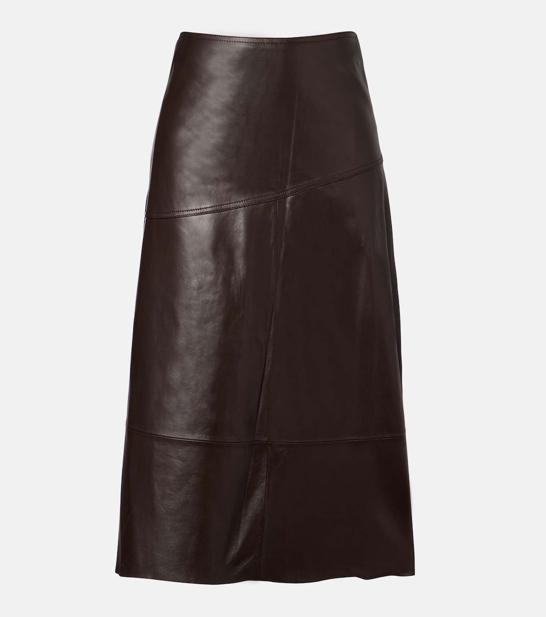 Leather midi skirt | Yves Salomon
