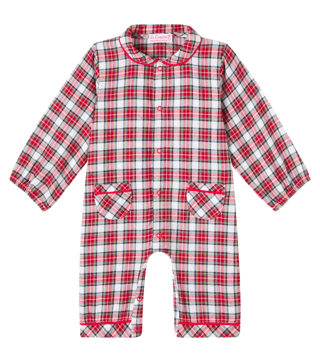 Baby checked cotton onesie | La Coqueta
