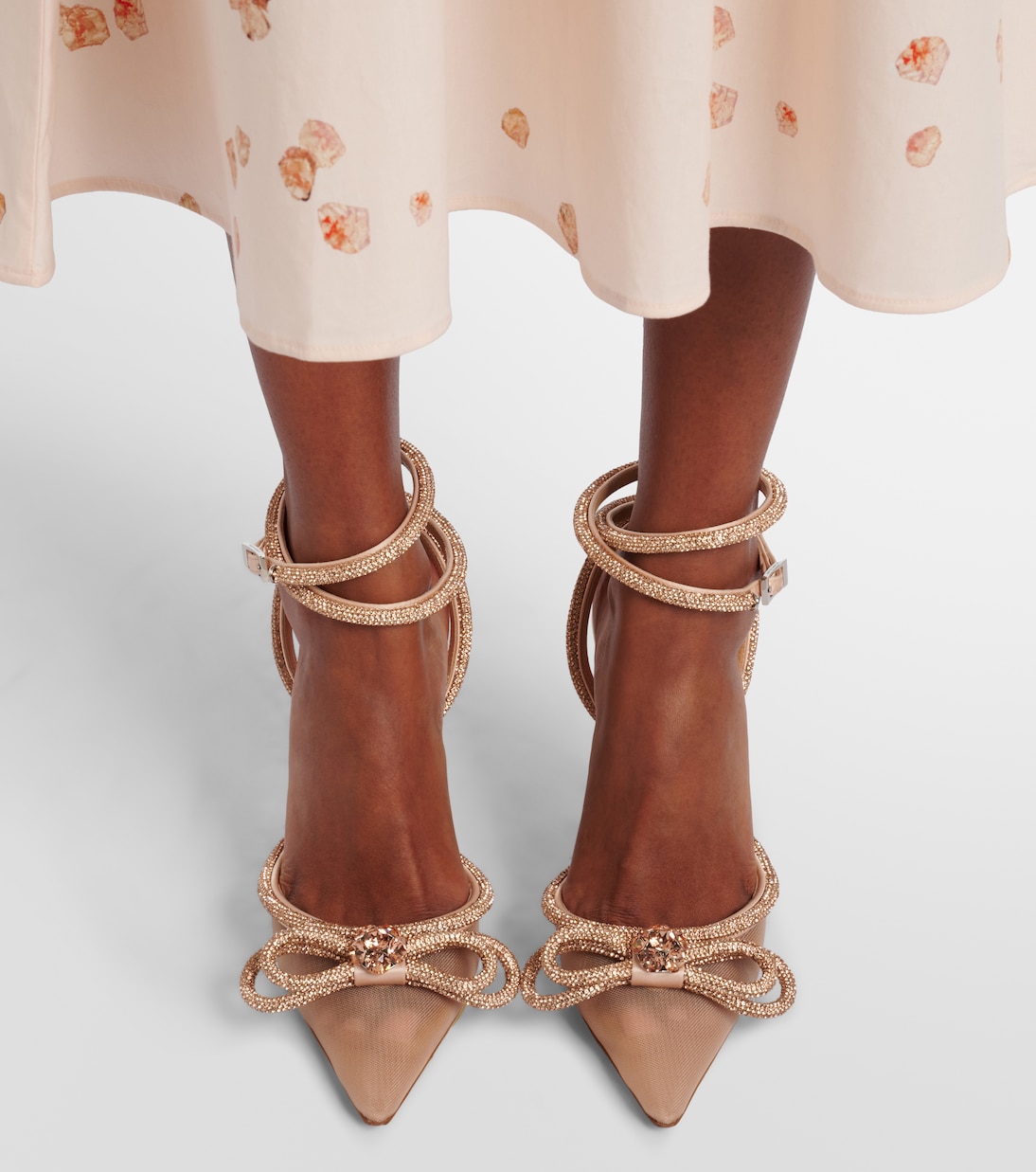 Double Bow 110 mesh slingback pumps | Mach & Mach