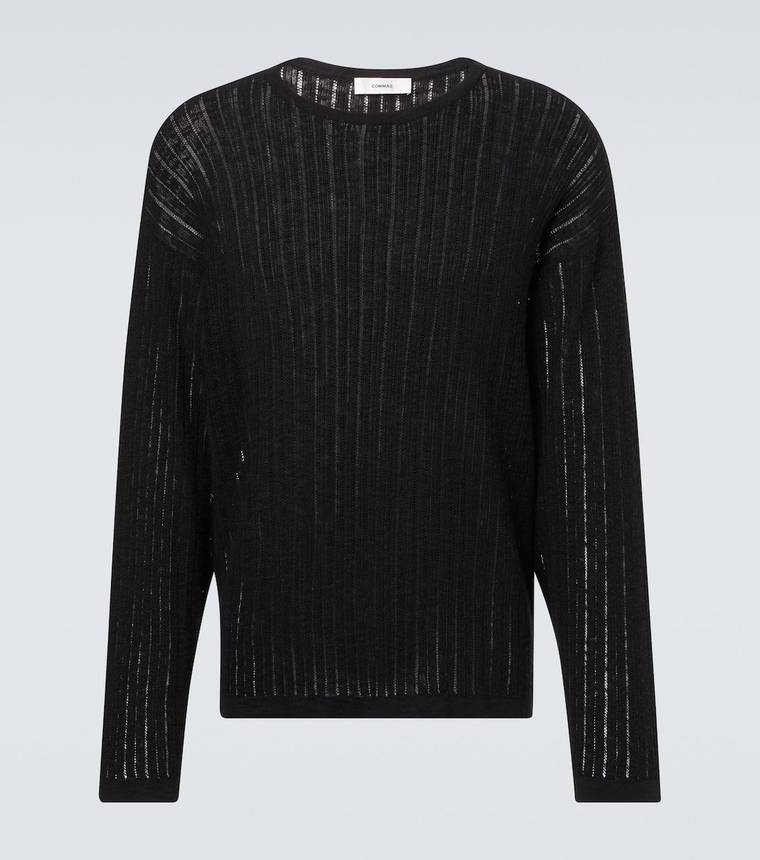 Pointelle cotton and linen sweater | Commas