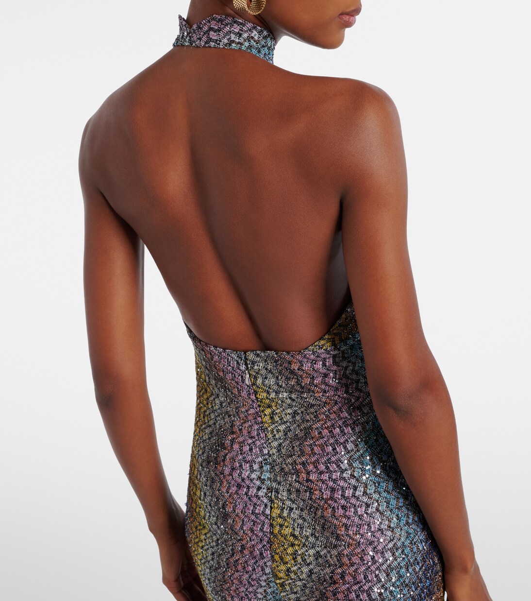 Vestido de fiesta de lamé con aberturas y lentejuelas | Missoni