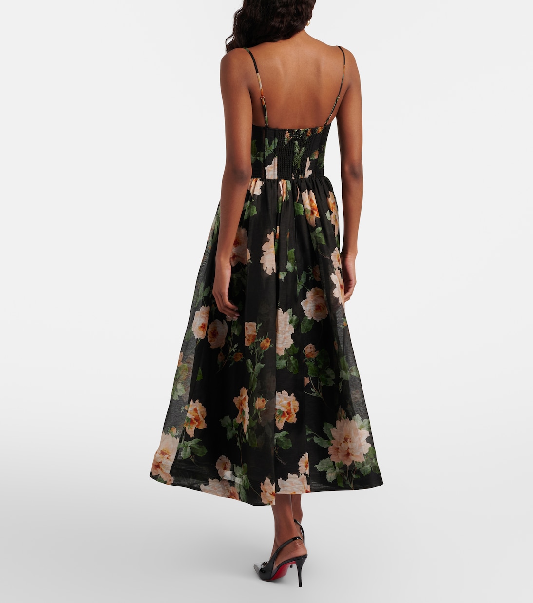 Luna linen and silk organza bustier dress | Zimmermann