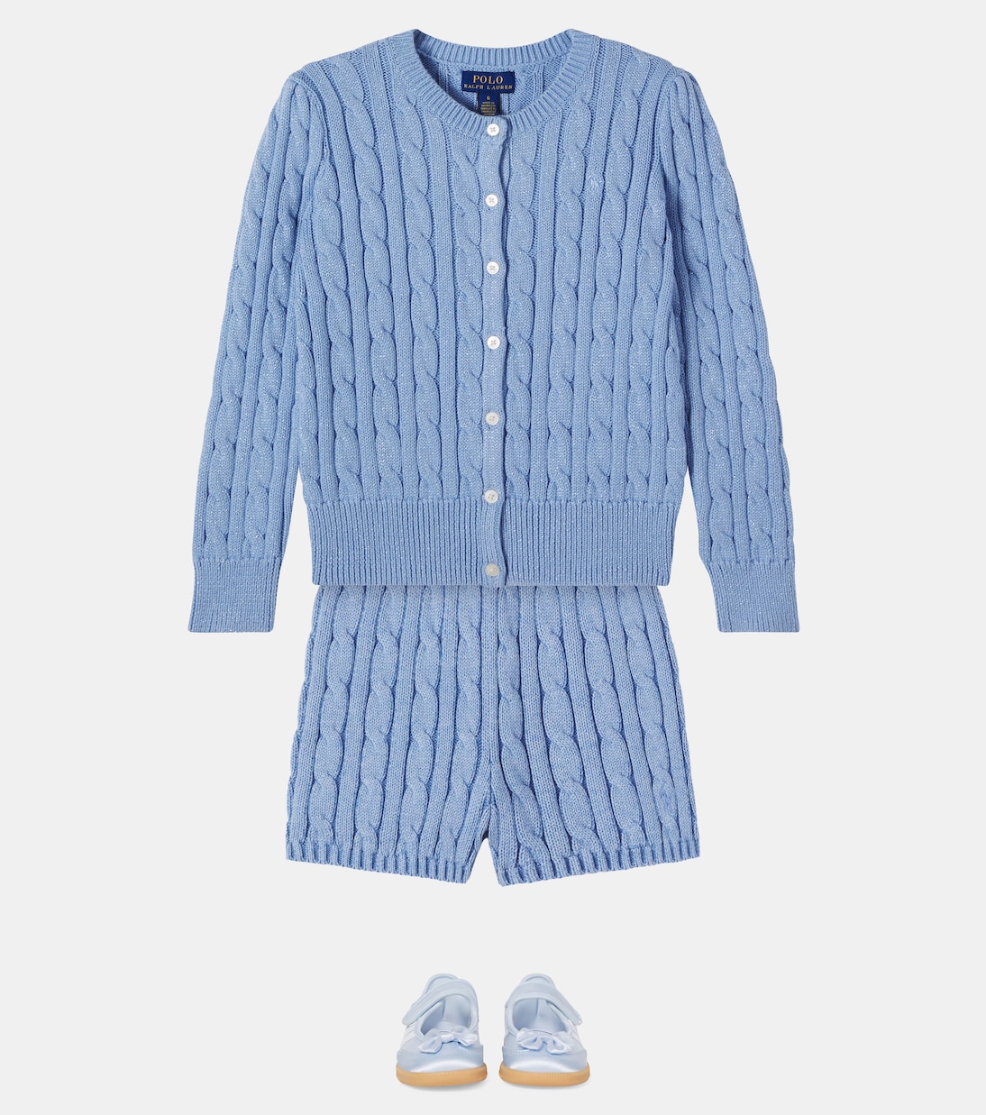 Cable-knit cotton-blend cardigan | Polo Ralph Lauren Kids