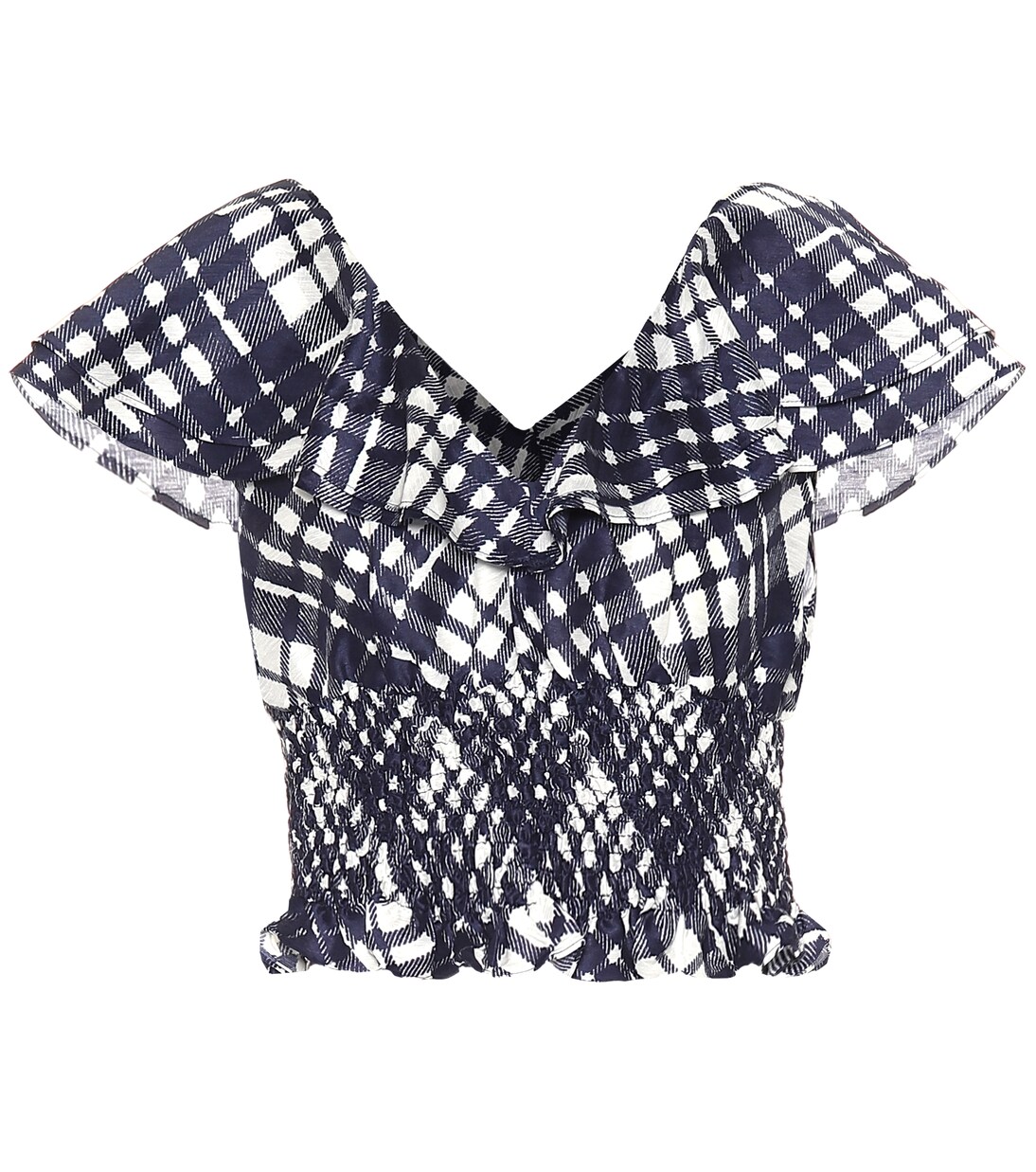 Top Megan a quadri in lino e seta | Rixo