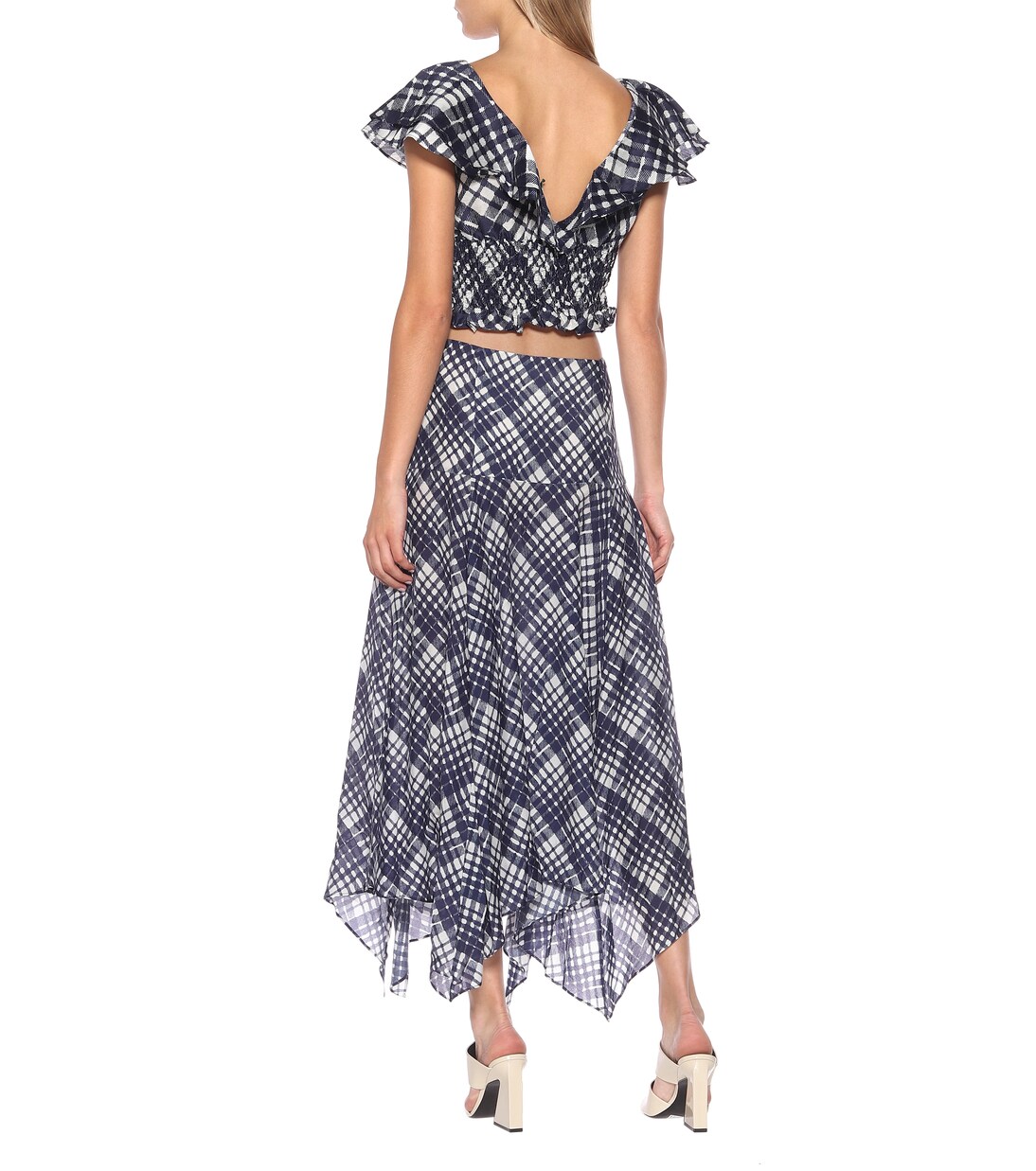 Top Megan a quadri in lino e seta | Rixo