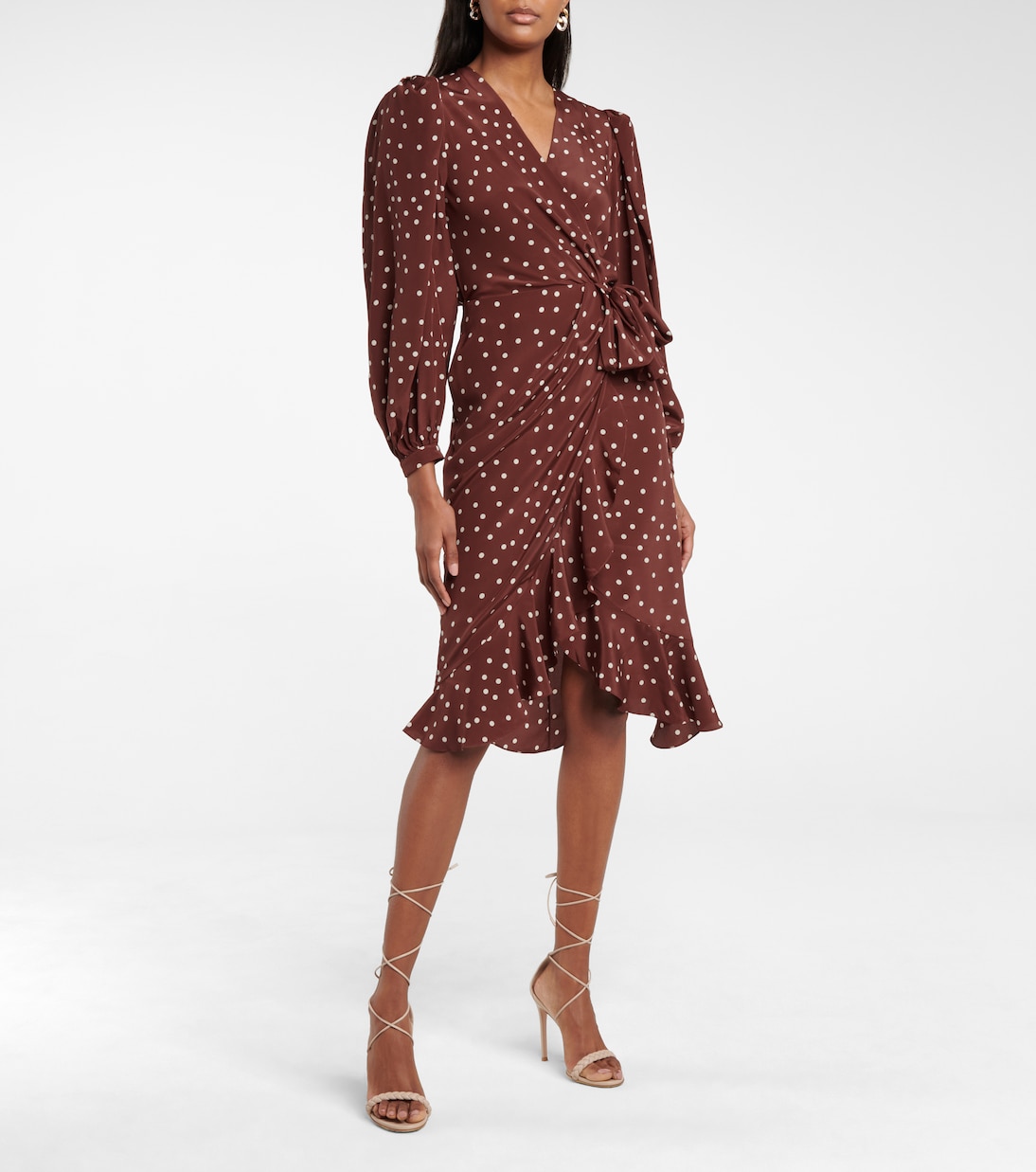 Geography Of Life polka-dot crêpe wrap dress | Johanna Ortiz