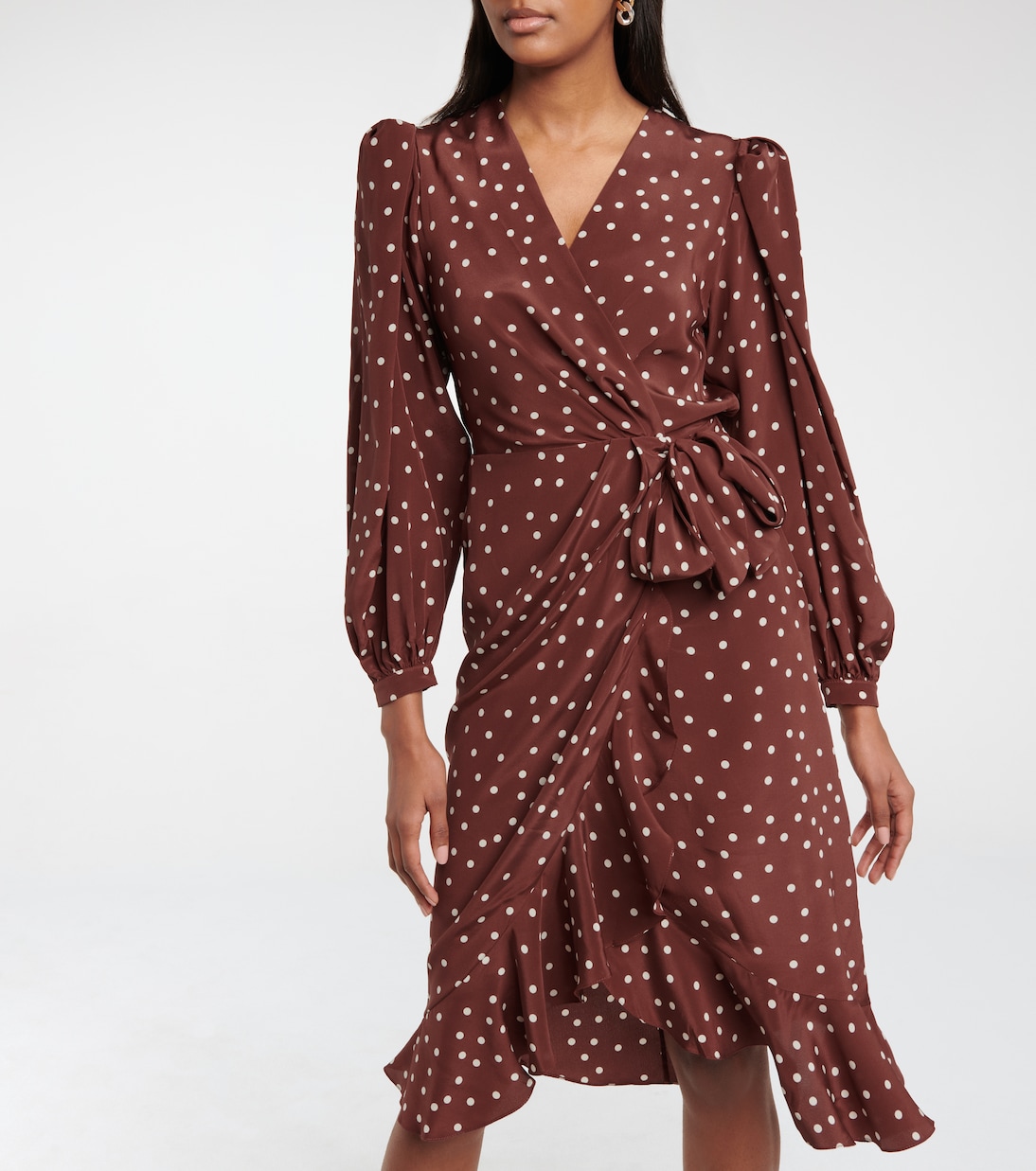 Geography Of Life polka-dot crêpe wrap dress | Johanna Ortiz