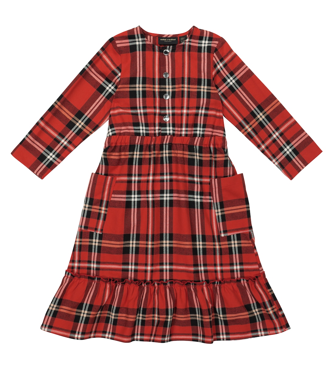 Vestido de franela de algodón | Mini Rodini