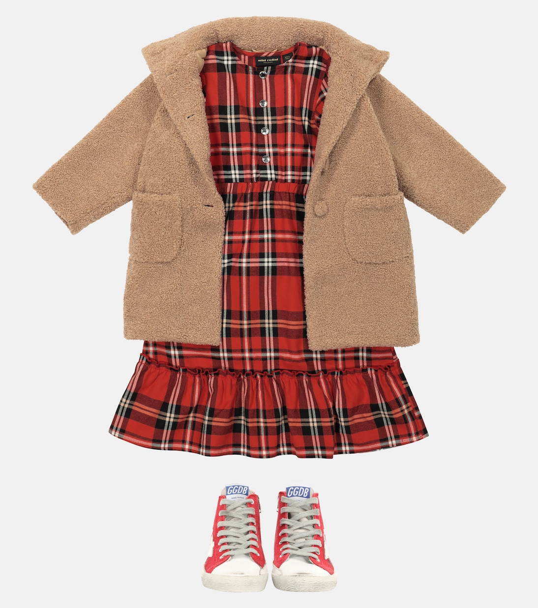 Vestido de franela de algodón | Mini Rodini