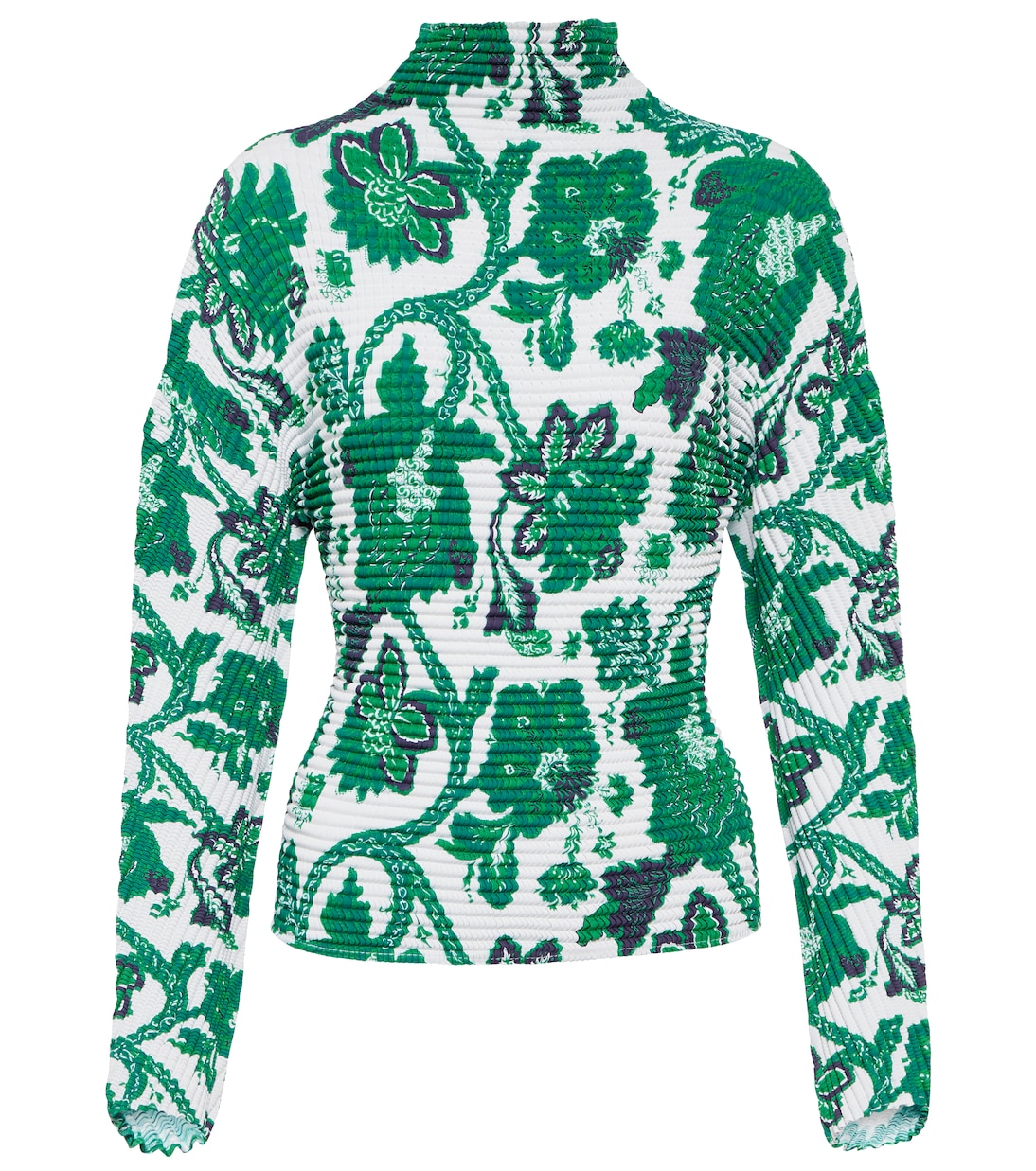 Textured floral turtleneck top | Etro