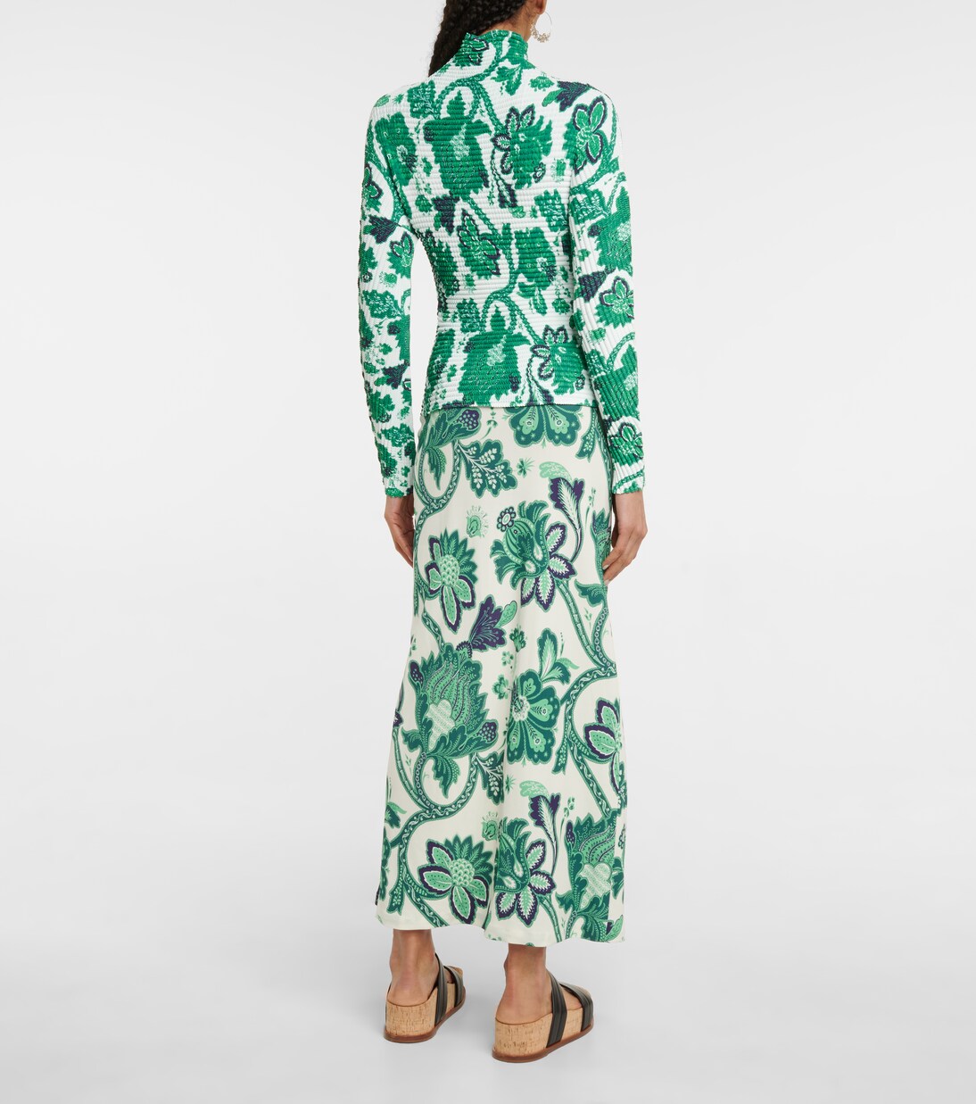 Textured floral turtleneck top | Etro