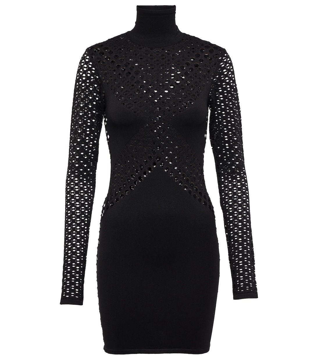Vestido corto perforado con cuello mock | Dion Lee