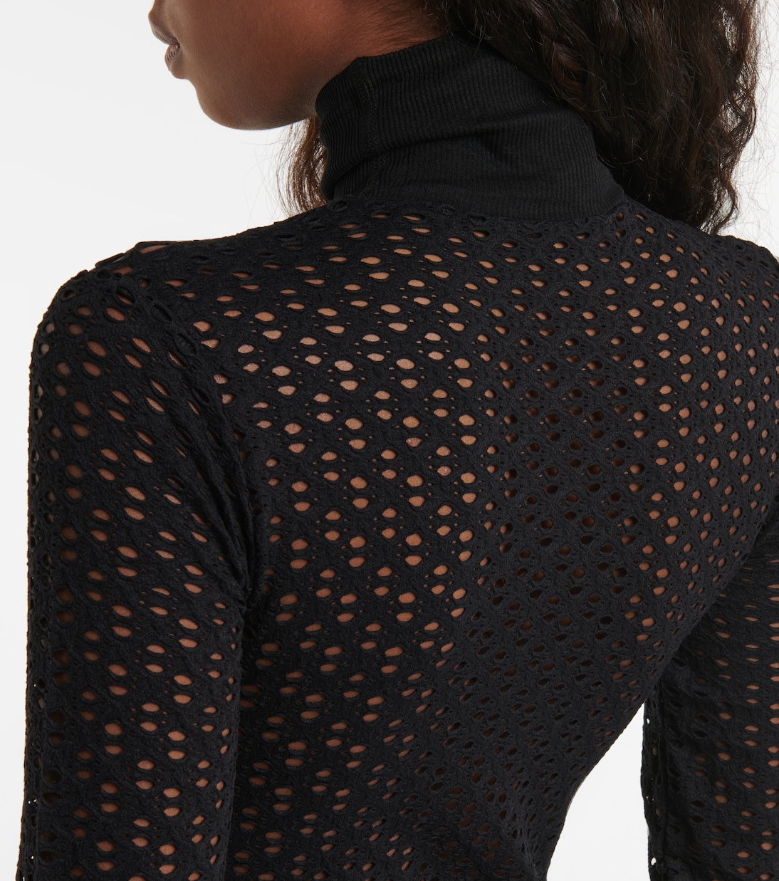 Vestido corto perforado con cuello mock | Dion Lee