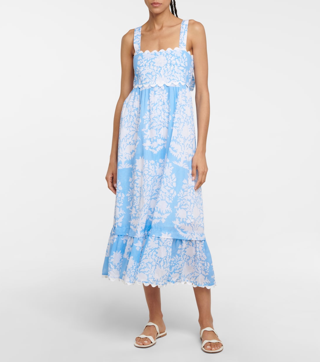 Vestido midi de algodón estampado | Juliet Dunn