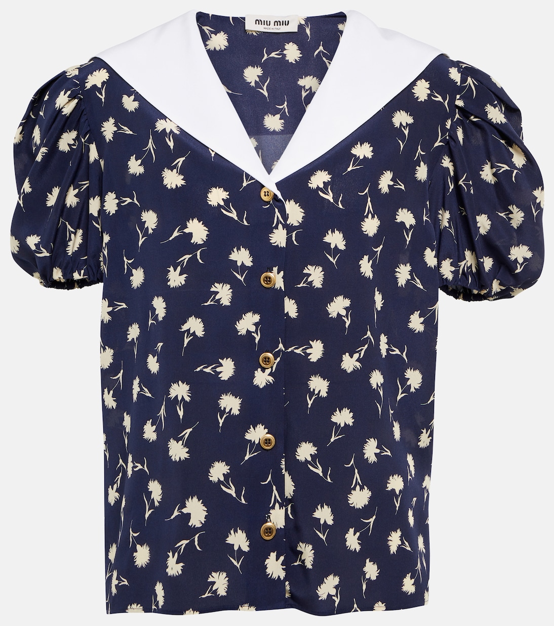 Blusa in crêpe de chine di seta | Miu Miu