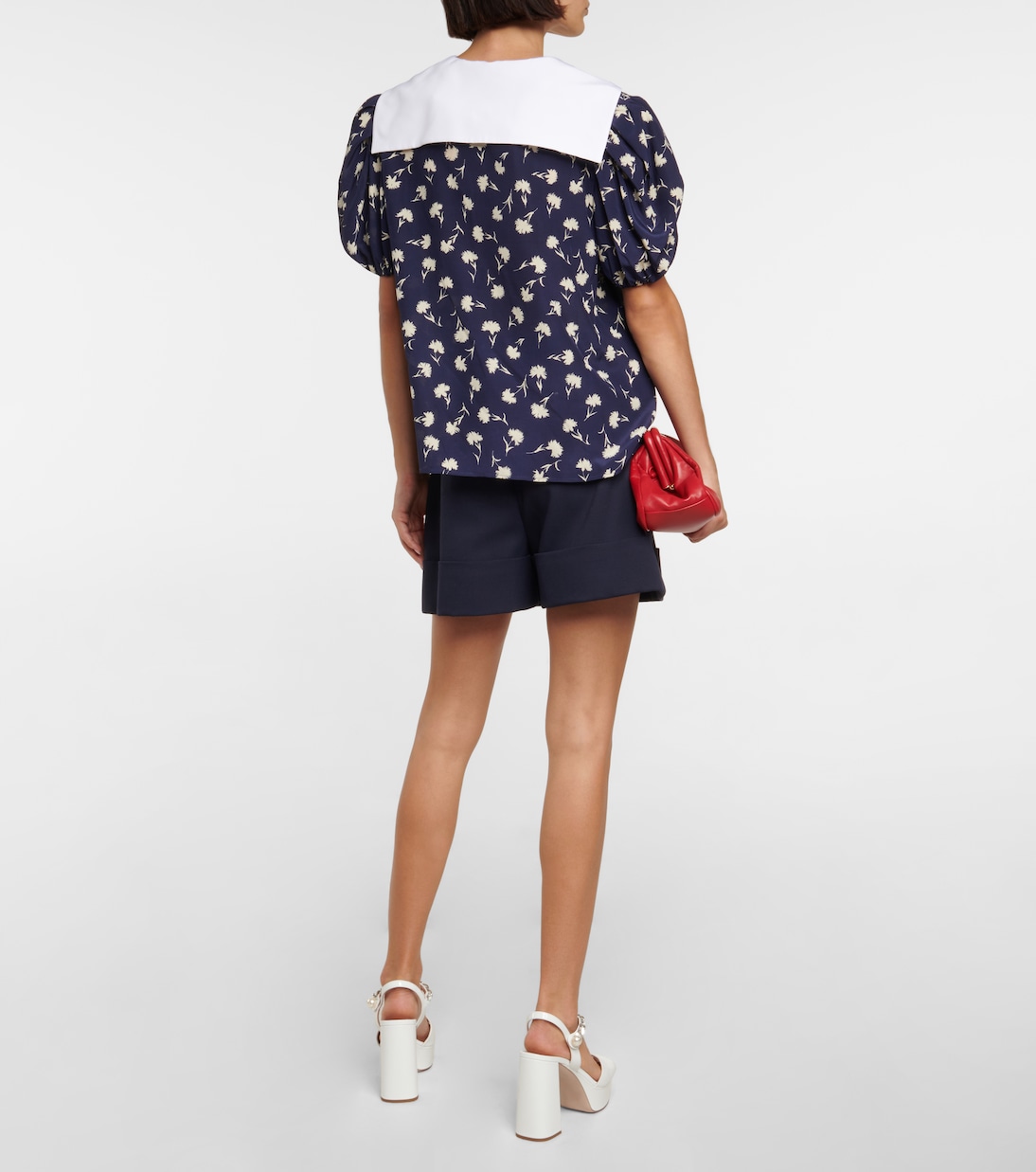 Blusa in crêpe de chine di seta | Miu Miu