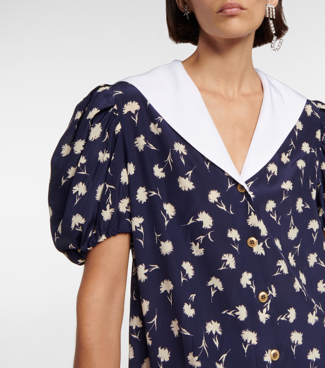 Blusa in crêpe de chine di seta | Miu Miu