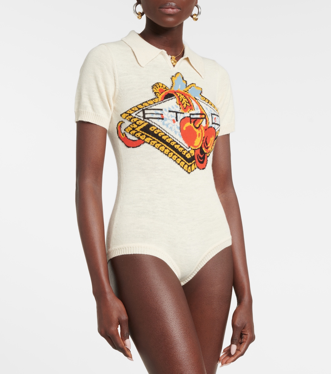 Embroidered wool and linen bodysuit | Etro