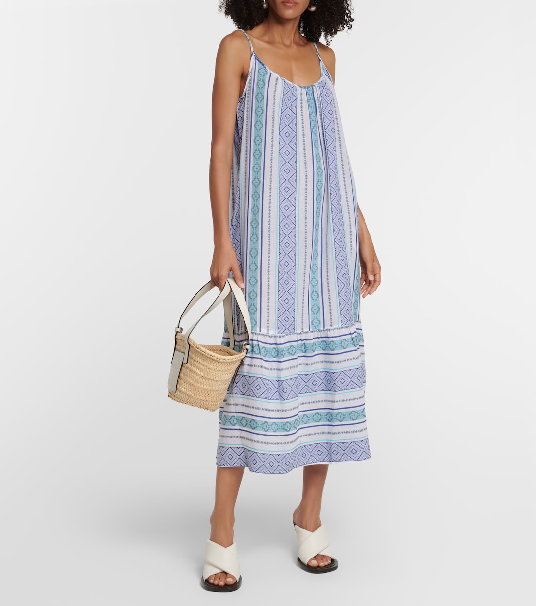 Lexy printed cotton midi dress | Velvet