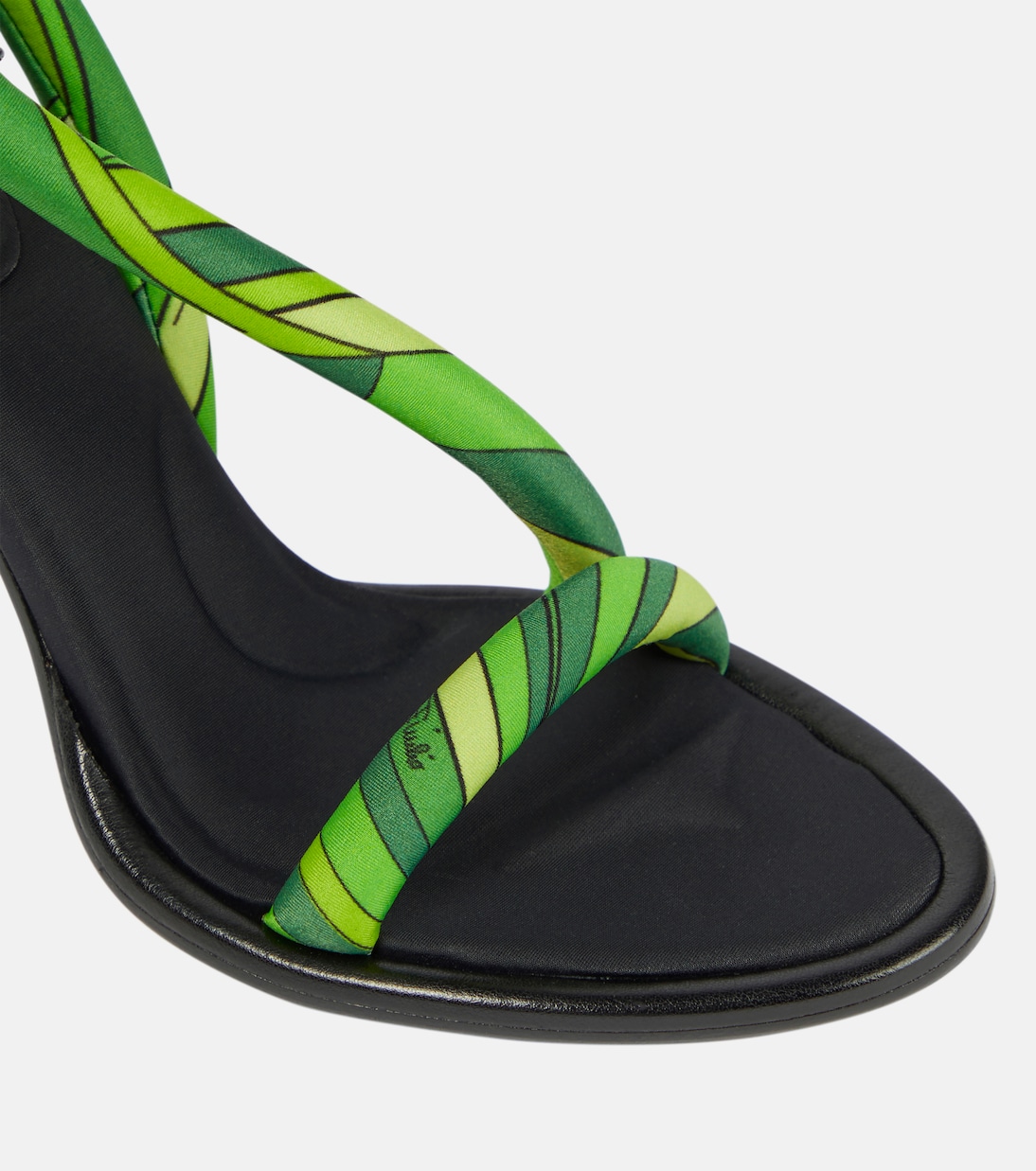 Iride leather-trimmed satin sandals | Pucci