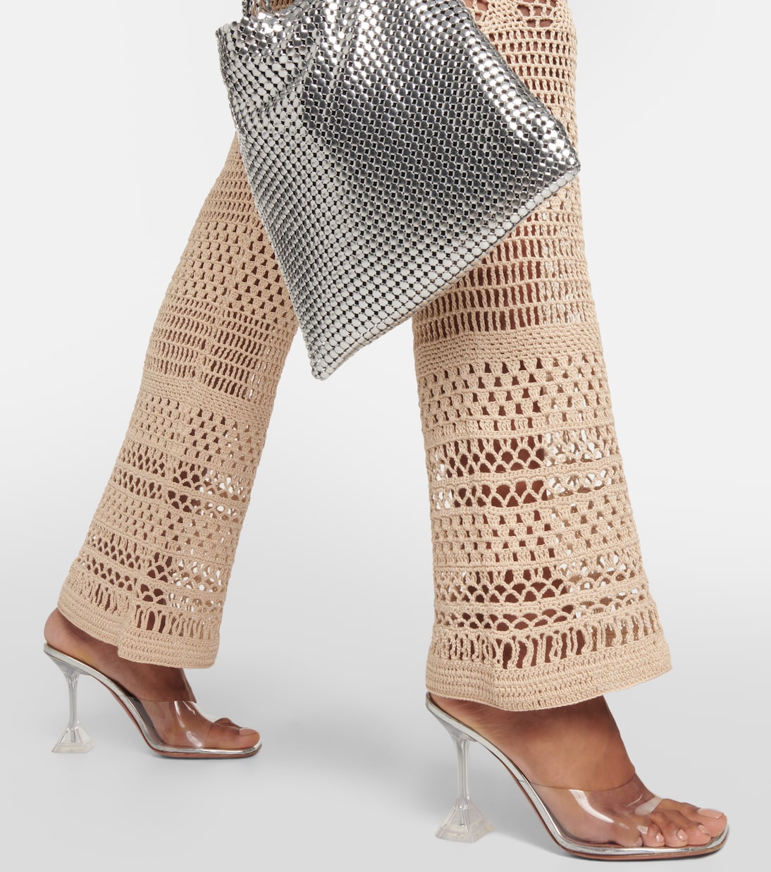 Pantaloni flared in crochet di cotone | Rabanne