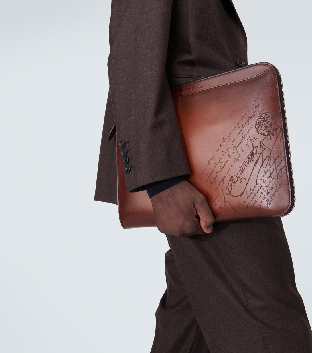 Lift II Scritto leather briefcase in brown - Berluti | Mytheresa
