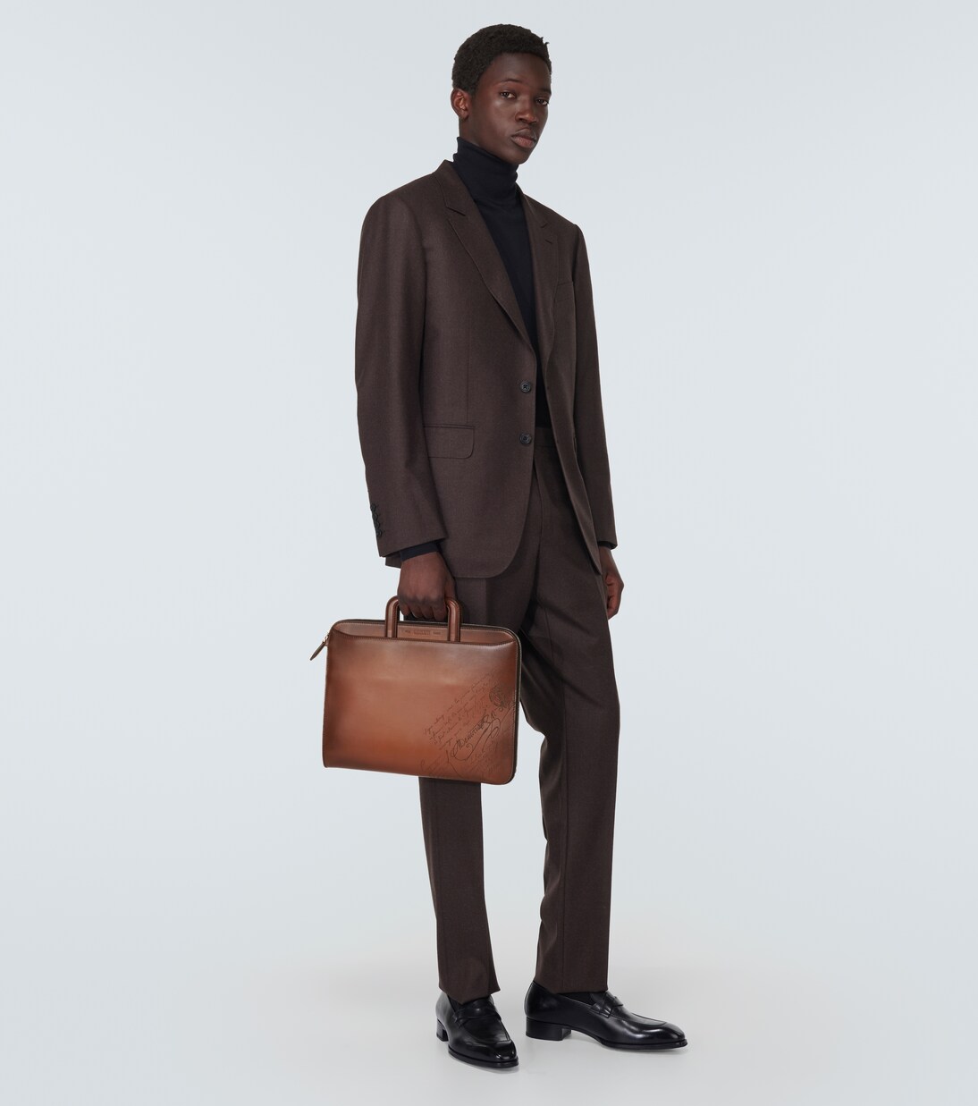 Lift II Scritto leather briefcase in brown - Berluti | Mytheresa