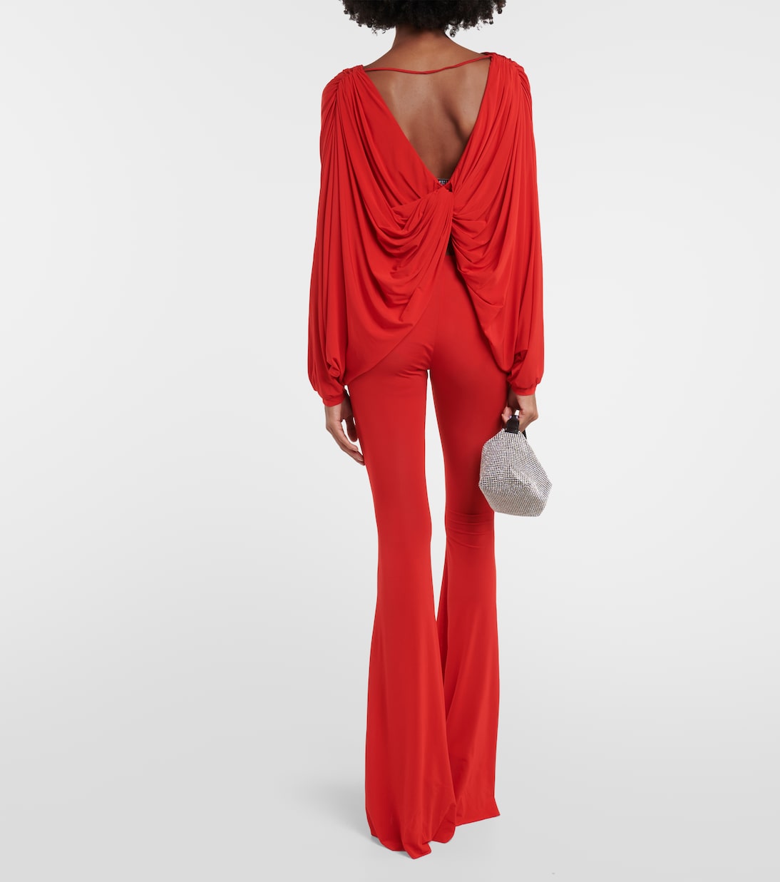 Floral-appliqué draped jersey top | Giuseppe di Morabito
