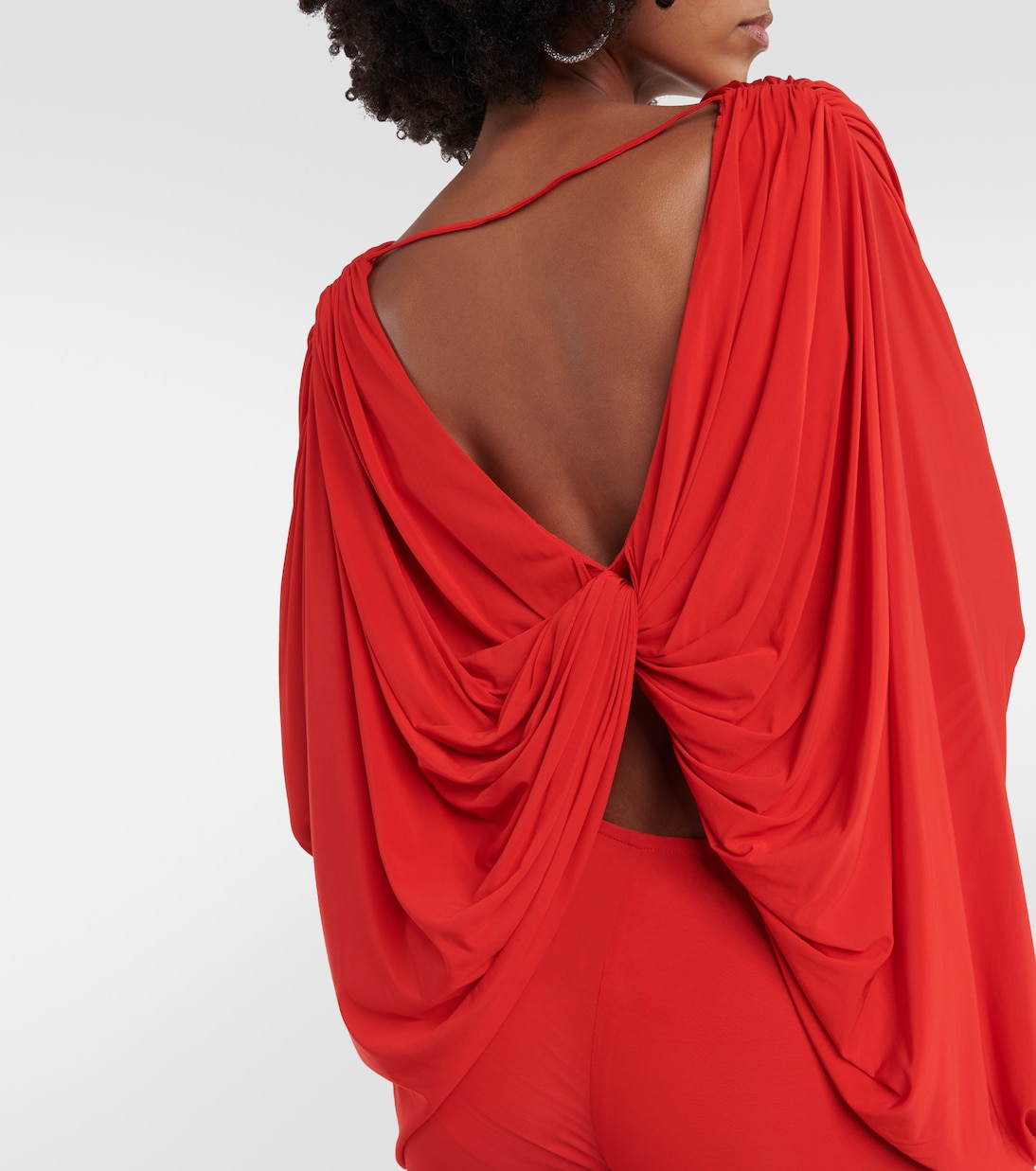 Floral-appliqué draped jersey top | Giuseppe di Morabito