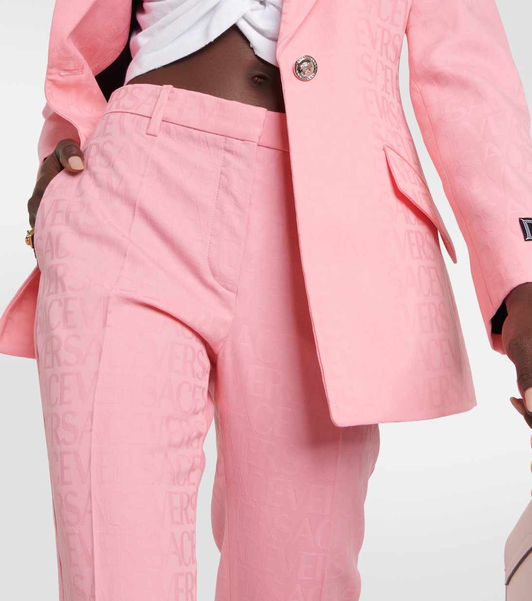 Versace Allover flared wool pants | Versace