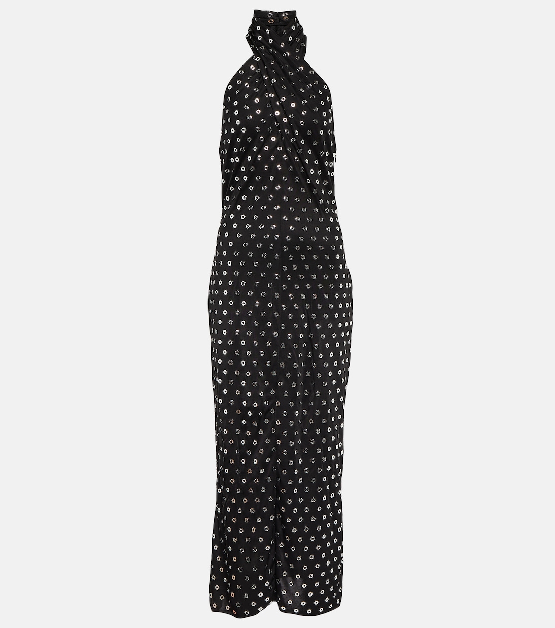 Abito midi con scollo all'americana e borchie | Alaïa
